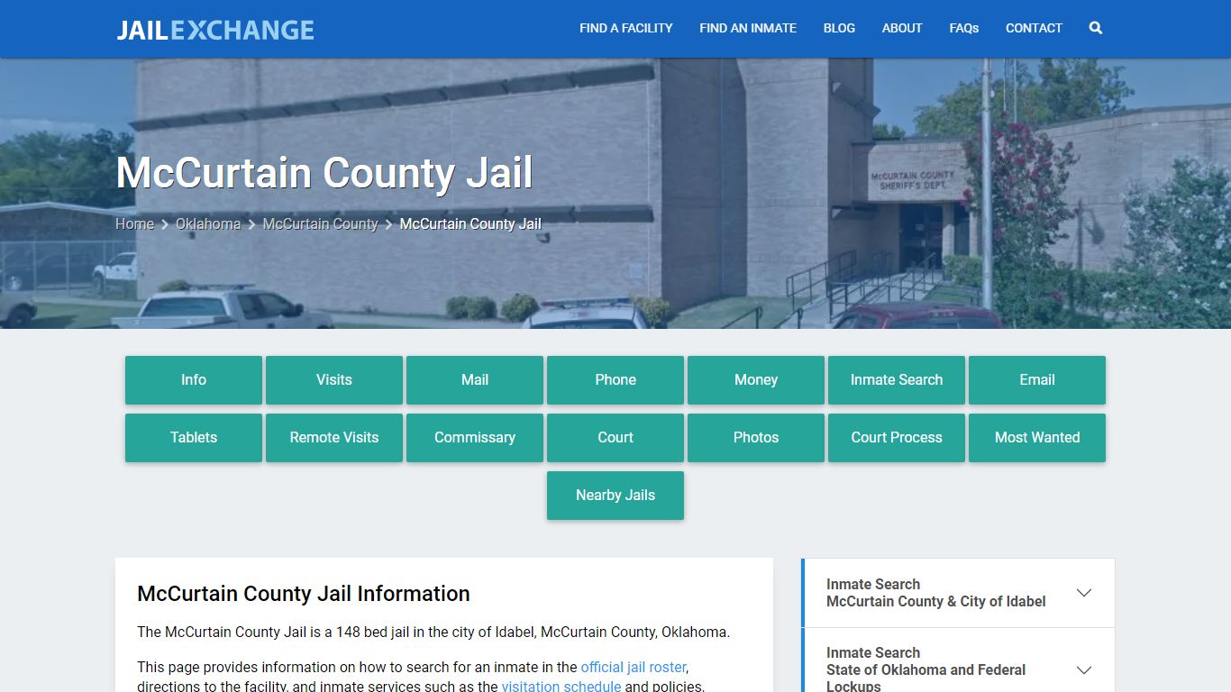 McCurtain County Jail, OK Inmate Search, Information
